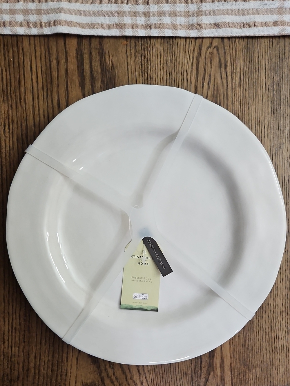 Artisan White Ceramic Dinner Plate - Clean Round Design - Set of 4